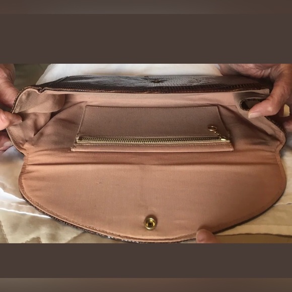MCM reptile skin, brown/glossy clutch pristine EUC. Beautiful. Unique, 1950s - Picture 6 of 8